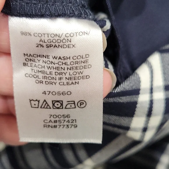 Ann Taylor Navy Plaid Shorts Size 2 - Picture 4 of 6